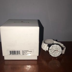 Michele white band watch